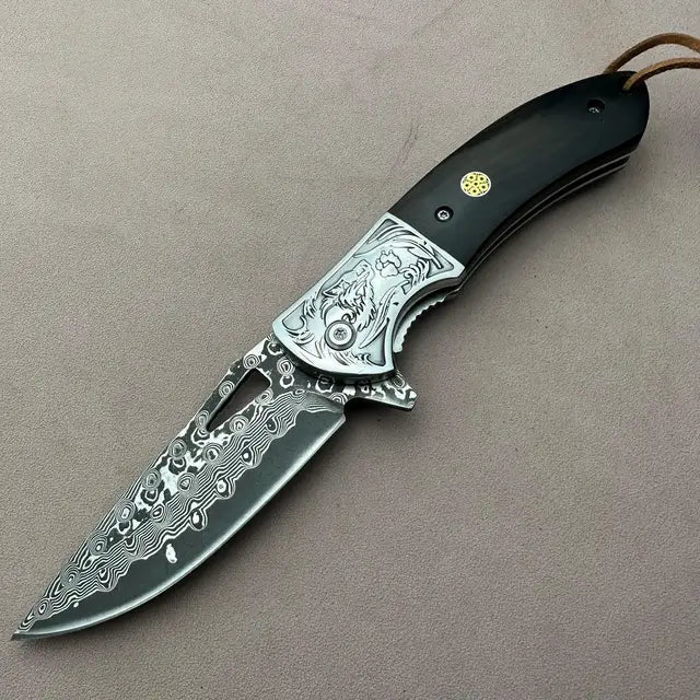 Handcrafted VG10 Damascus Steel Folding Knife