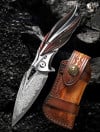 Purely Handmade VG-10 Damascus Folding Knife | EDC Camping Tool
