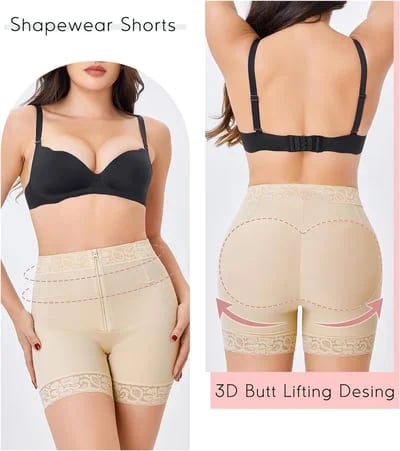 Lace Steel Boned Butt Enhancer Shorts Shapewear