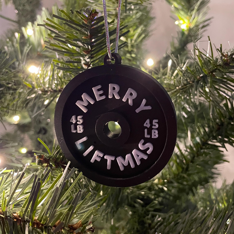 Funny 45 LB plate Christmas Ornament