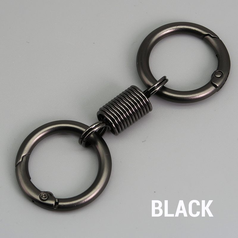 (🎄 Christmas Hot Sale - 49% OFF) 🔑Titanium Alloy Spring Double Ring Keychain - Buy 5 Get 5 Free