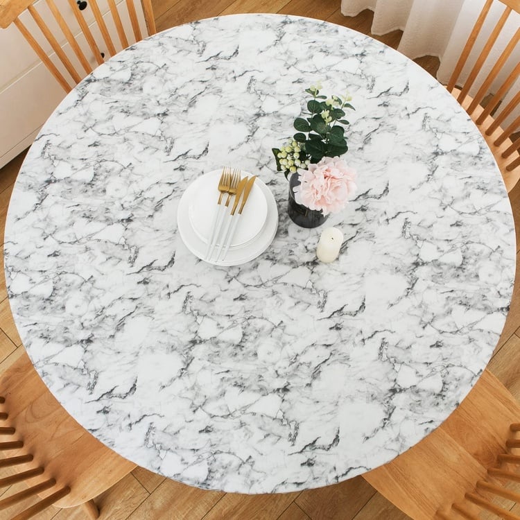🔥Last Day Sale-45% OFF❤️Round Vinyl Fitted Tablecloth with Flannel