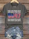 Retro 8647 Make Lying Wrong Again  Make America Think Again  Make Humans Matter Again  Make People Care Again Print T-Shirt