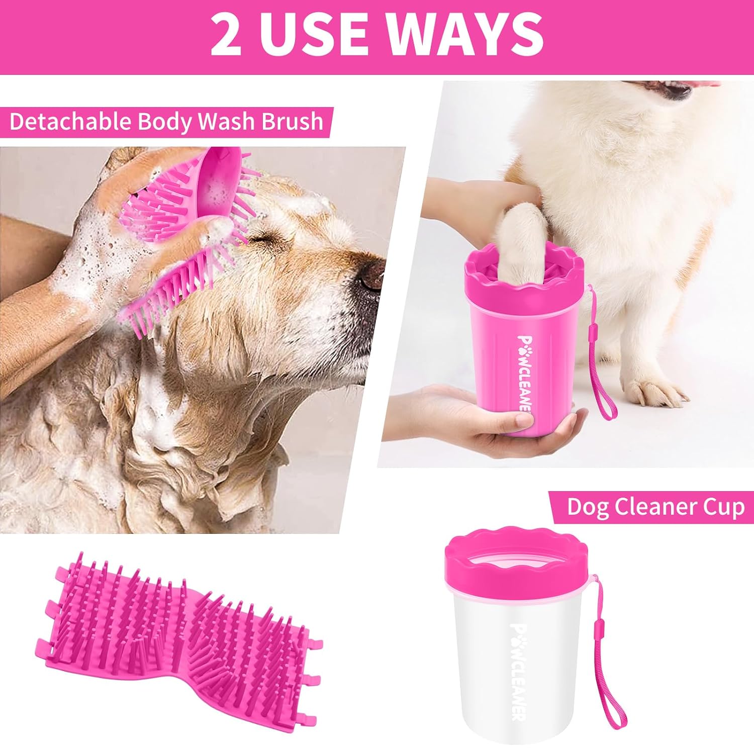 Dog Paw Cleaner, Washer, Buddy Muddy Pet Foot Cleaner for Small Medium Large Breed Dogs/Cats (with 3 absorbent towel)