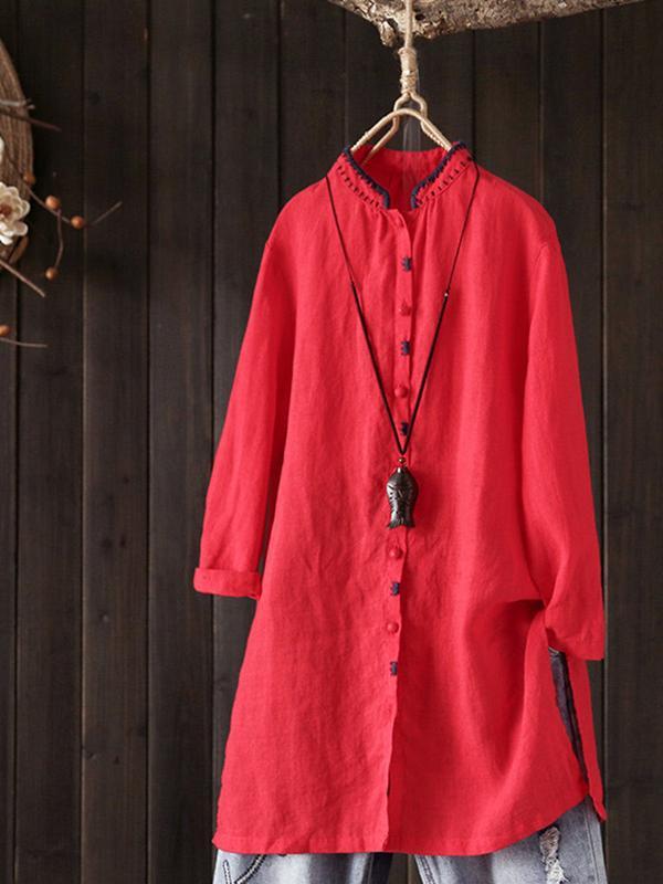 Kerri Stand Neck Vintage Chinese Style Shirt