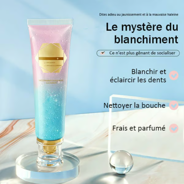 🦷 Dentifrice blanchissant à la niacinamide – Pour des dents plus saines et plus blanches !