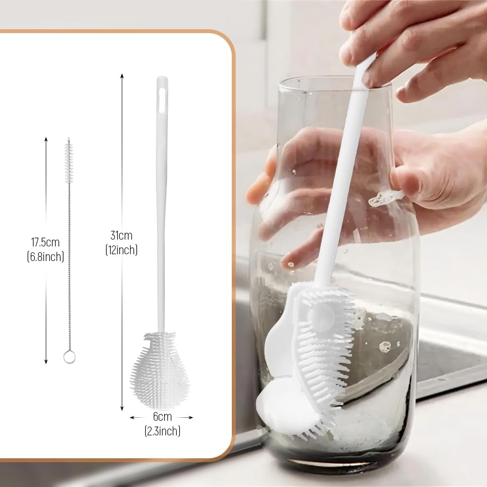 🍂TikTok Fall Mega Sale - 70% OFF🎉360° Silicone Bottle Cleaning Brush with Long Handle