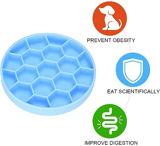 Slow Feeder Dog Bowl, Dog Bowl Slow Feeder Non-Slip Dog Bowl Silicone Suction Cup Honeycomb Dog Slow Feeder Bowl