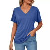 💝Summer new casual v-neck solid color loose t-shirt