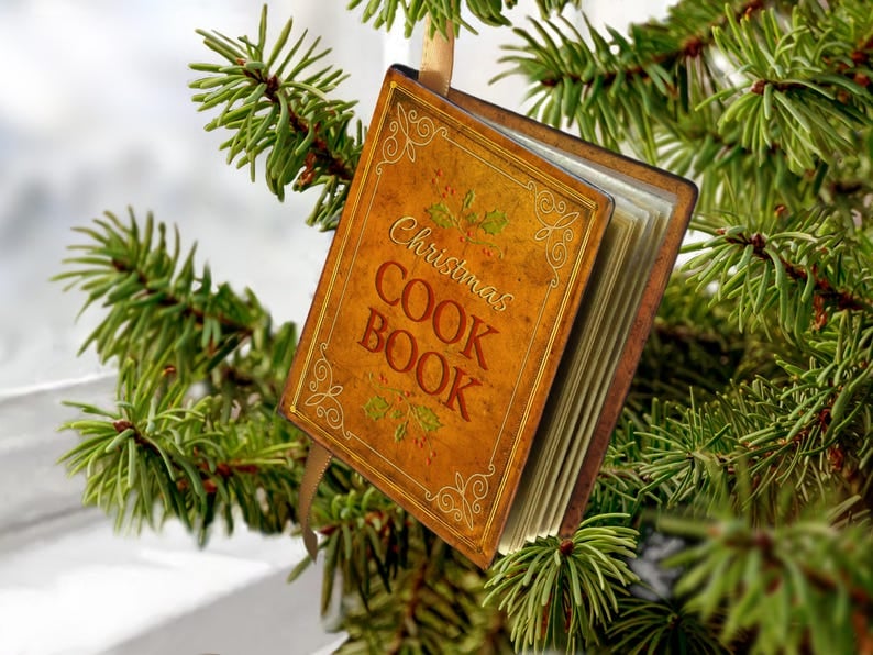 📙Miniature Cook Book Christmas Ornament