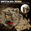 🔥Golden Metal Polyhedral Dice Set Toy of 7 with Spinning, Wheel Cylinder Container Metal Dice Set for DND,Cyberpunk Style Dice,Warhammer 40K,Sci-Fi,Adventure,or Mystery Theme Tabletop Games