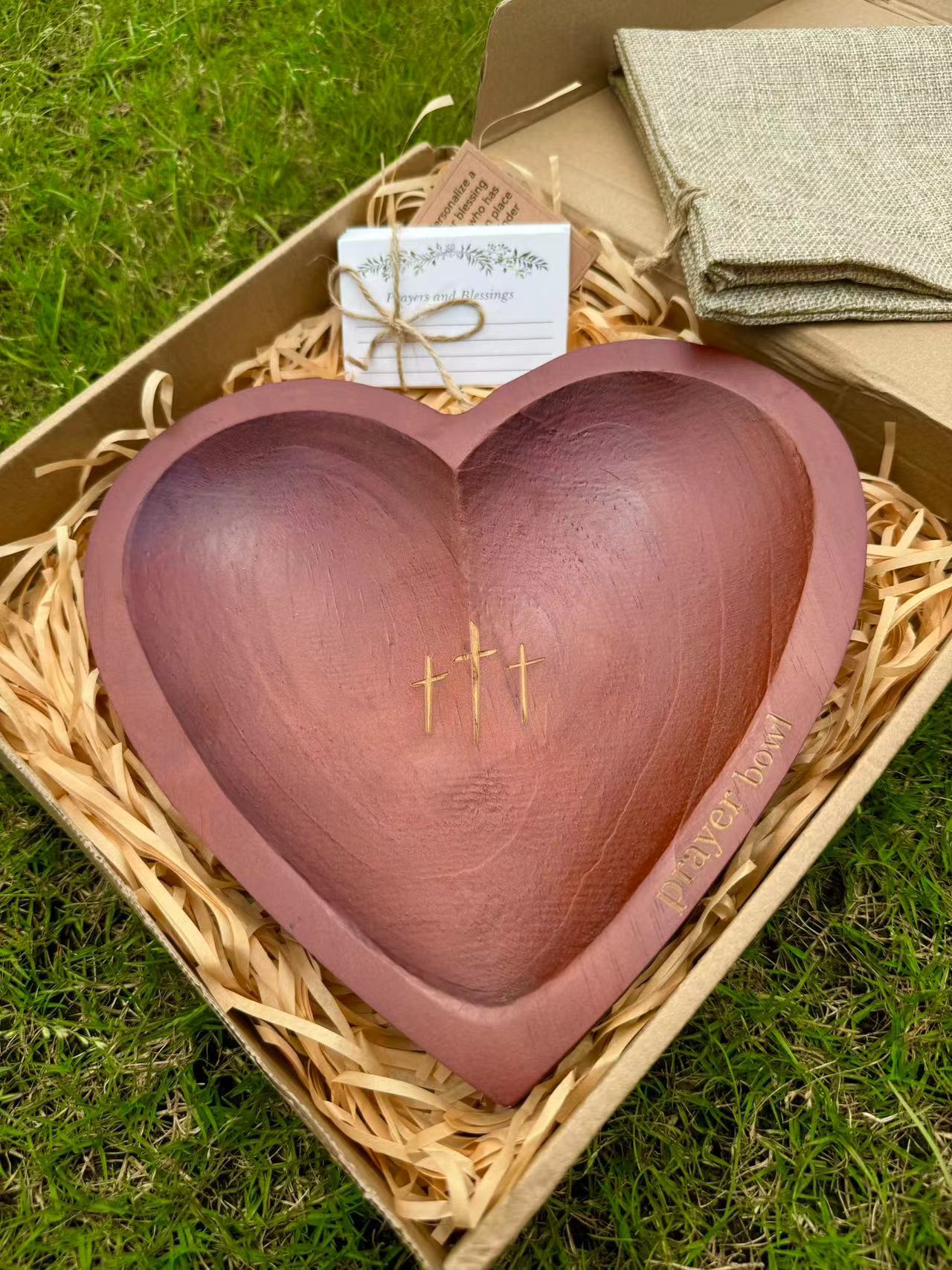 🎁New Heart Prayer Bowl Modern Cross