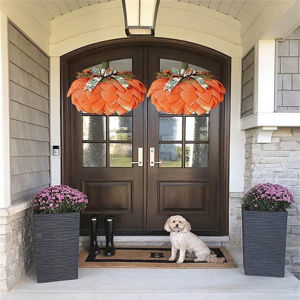 🔥Last Day 49% OFF 🍁Handmade Fall Pumpkin Wreath🎃​