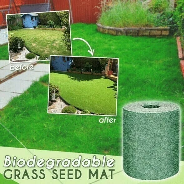 (🎉Last Day Promotion 50% OFF) Biodegradable Grass Seed Mat - Buy 2 Get 1 Free