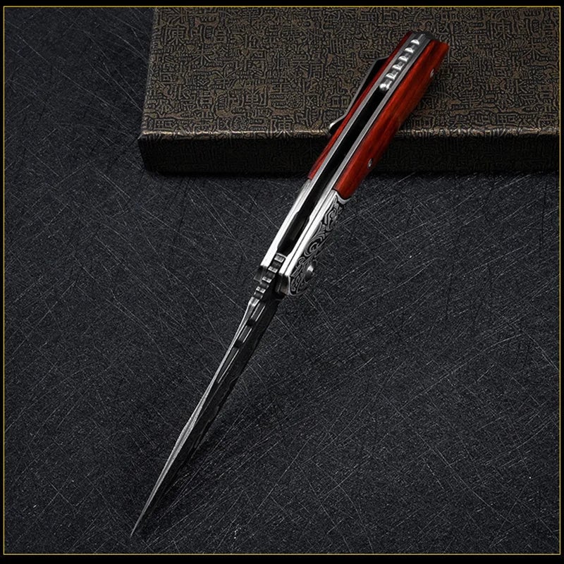 Handcrafted Damascus Steel Folding Knife