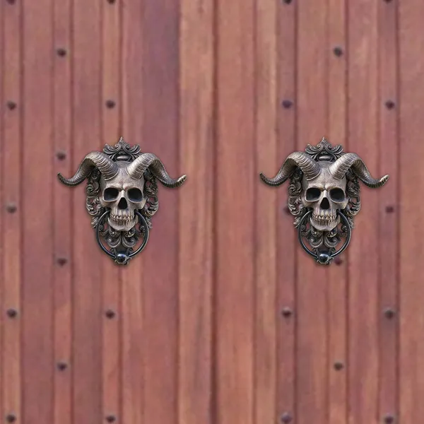 🔥☠️Horned God Skull Hanging Door Knocker