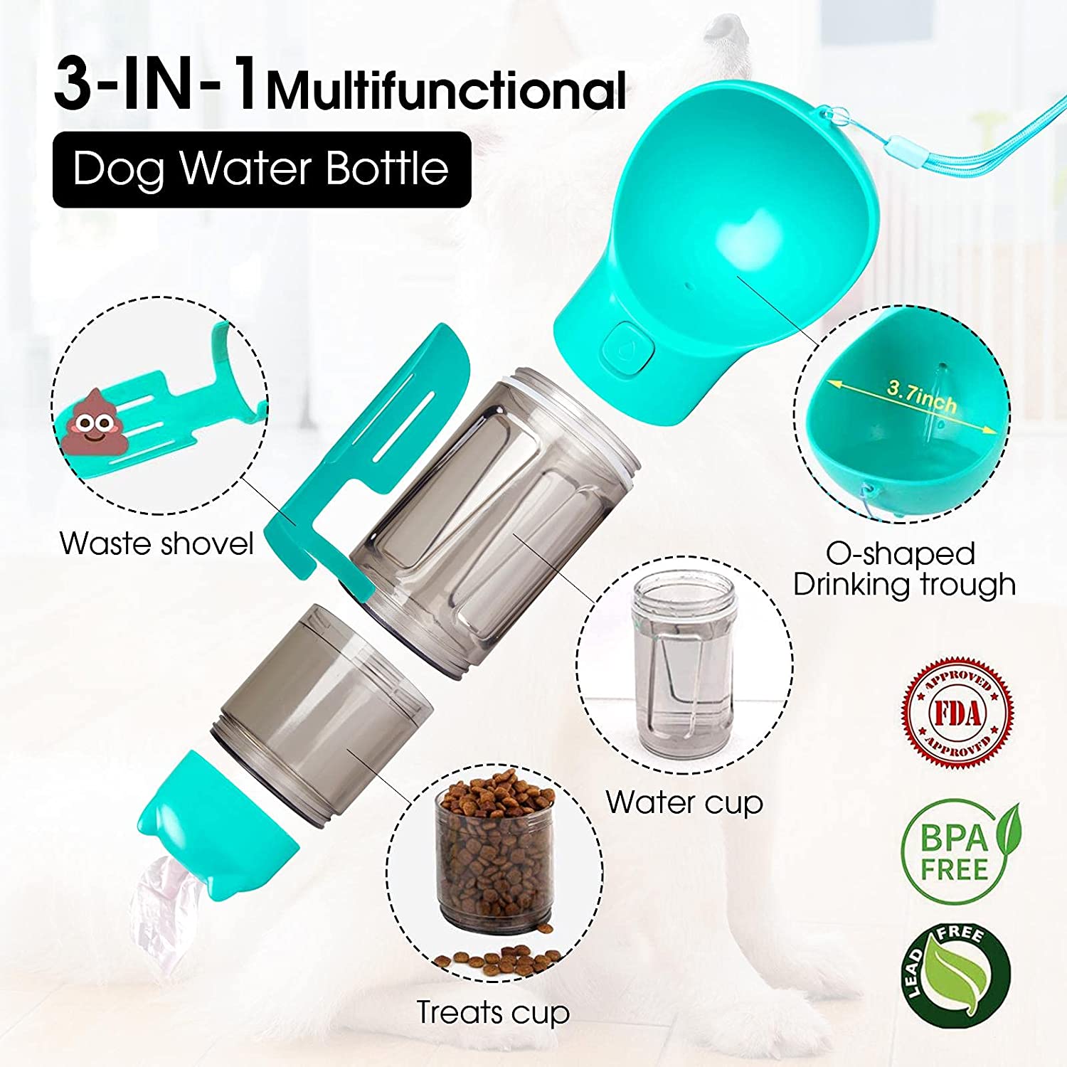 (🌲Early Christmas Sale- SAVE 48% OFF)All in one Multifunctional Dog Water Bottle(BUY 2 GET FREE SHIPPING)