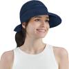 SUN CUBE Women Sun Hat for Outdoor UV Protection, Wide Brim Sun Hat Ponytail, Convertible Zip-Off Beach Hat Visor