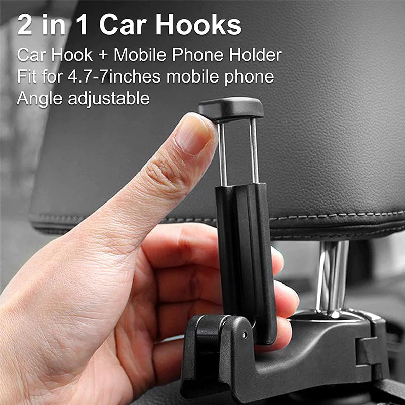 2 In 1 Car Seat Hook With Phone Holder, Buy 2 Get 2 Free