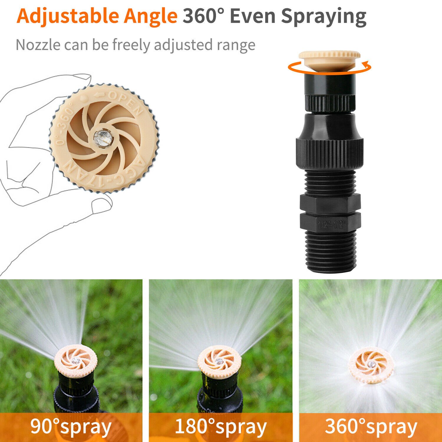 ⚡Spring Promotion- SAVE 48% OFF🍀360° Rotation Auto Irrigation System Garden Lawn Sprinkler Patio,Coverage Diameter 65ft