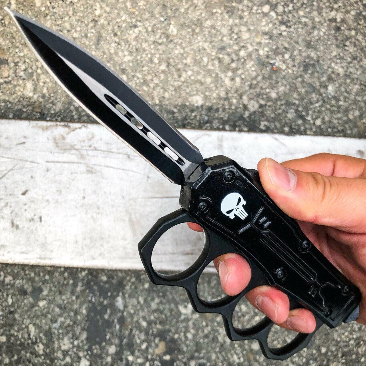 Spartan Punisher Skull Knuckle OTF