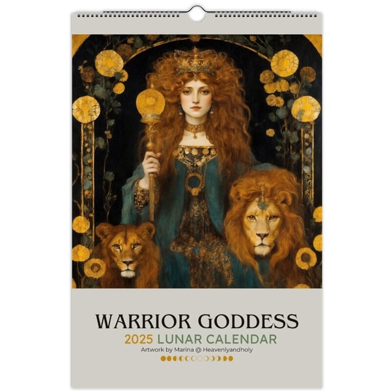 🔥LAST DAY 60% OFF -🗓️Warrior Goddess 2025 Moon Phase Calendar