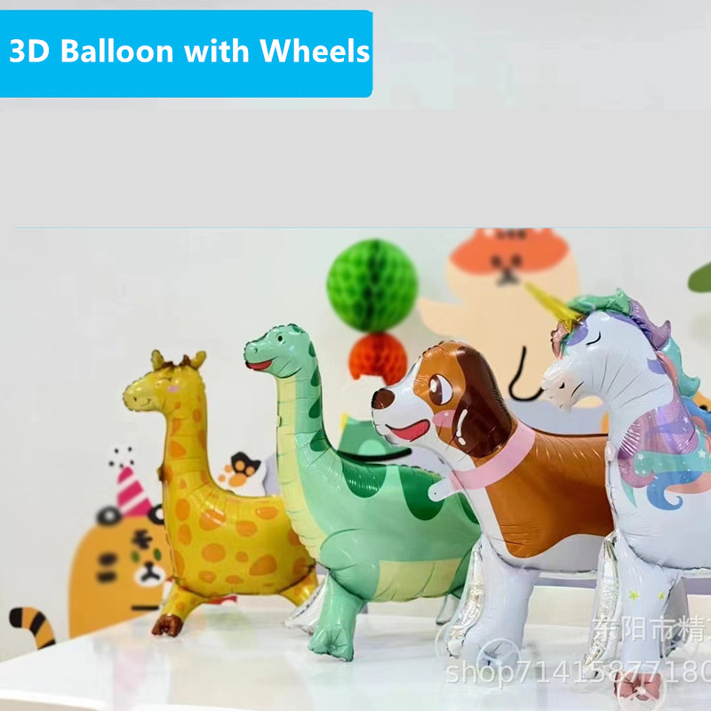 Stocking Stuffer🎅Cartoon Giraffe Foil Balloon With Wheels