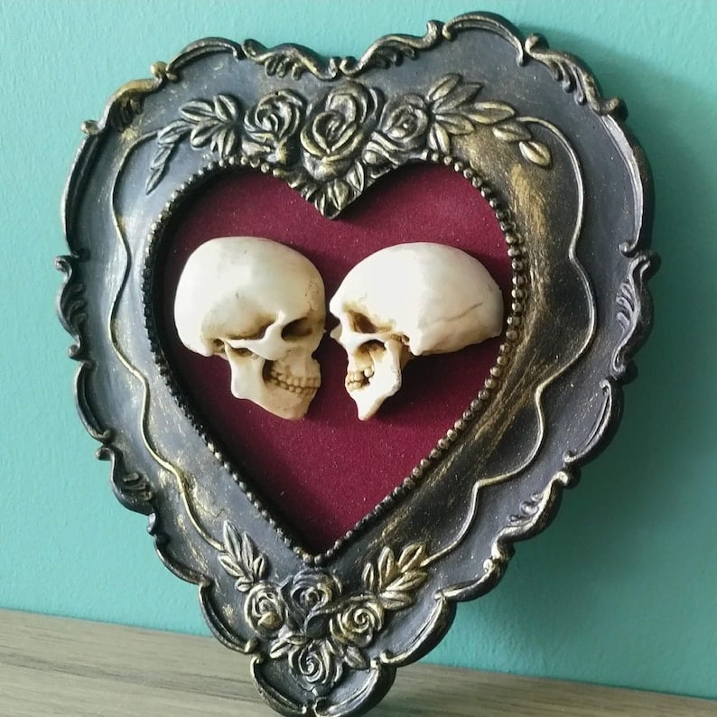 💗Valentine's Day Sale 69% OFF True love is forever - framed miniature realistic human skulls - Til death do us part