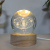 Solar System Ball Wooden Base Lamp