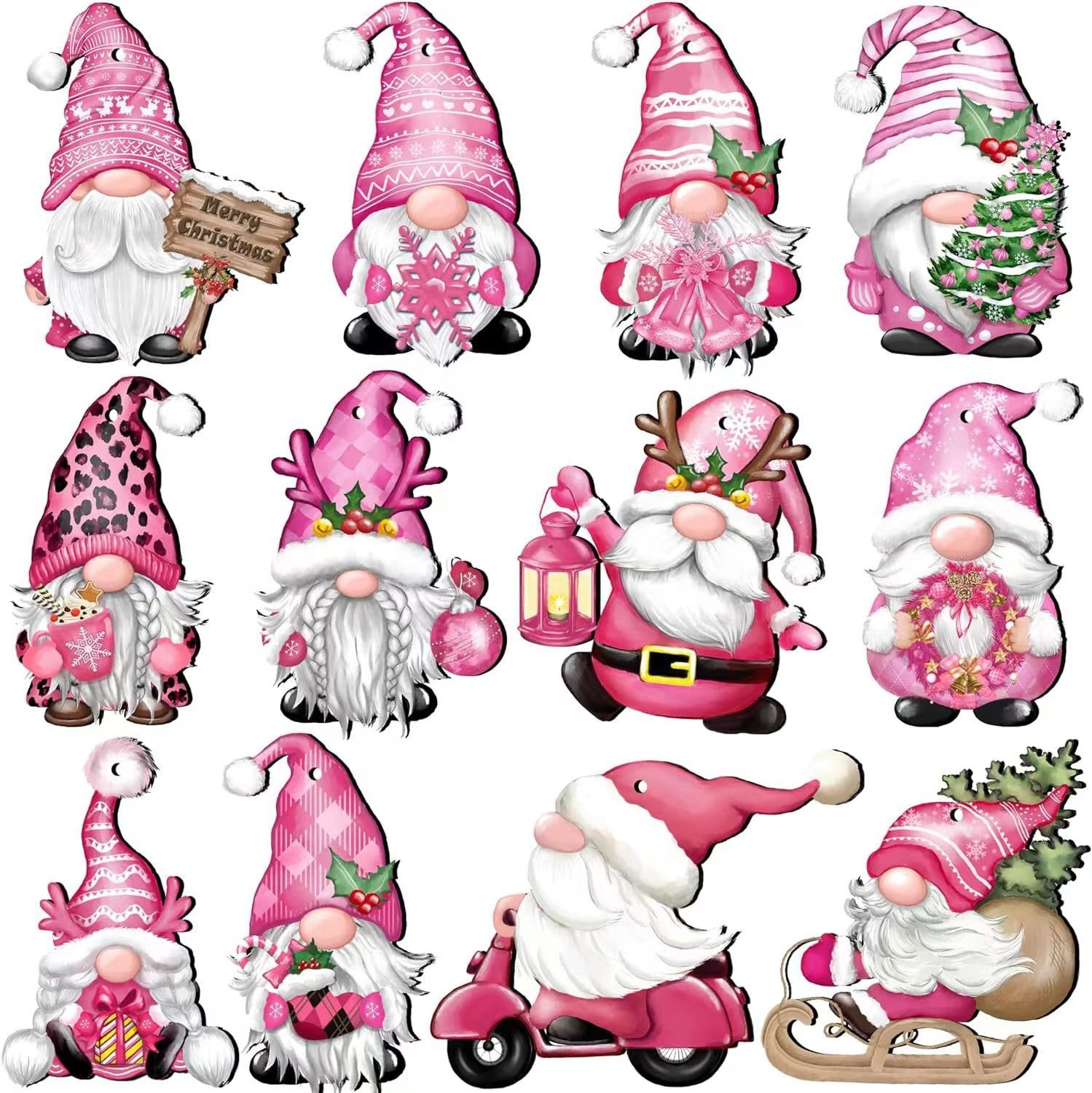 (🎁EARLY CHRISTMAS SALE - 49% OFF)24 Pieces Christmas Wooden Gnome Ornaments