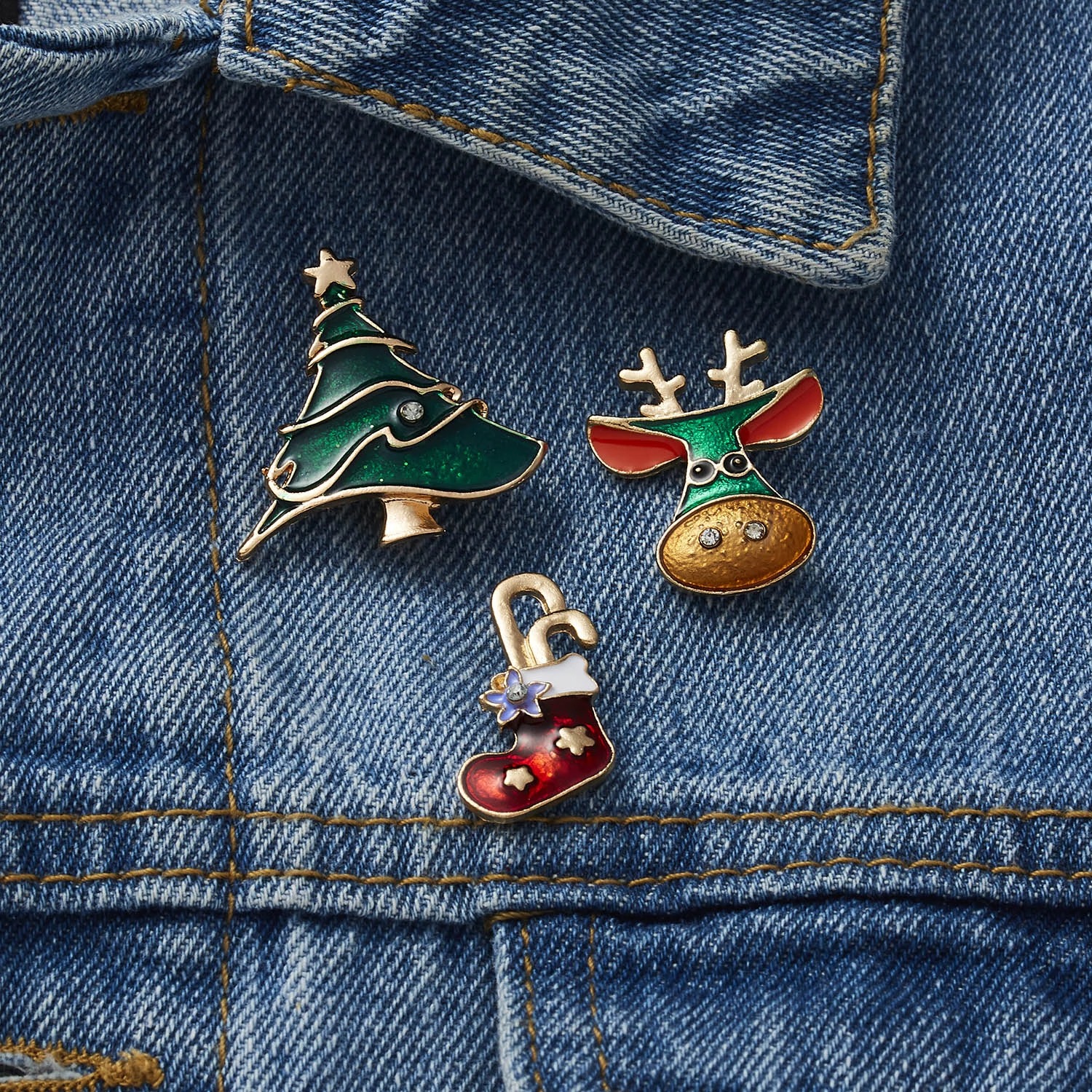 (🎅EARLY XMAS SALE - 50% OFF) 3 Piece Set Merry Christmas Brooches