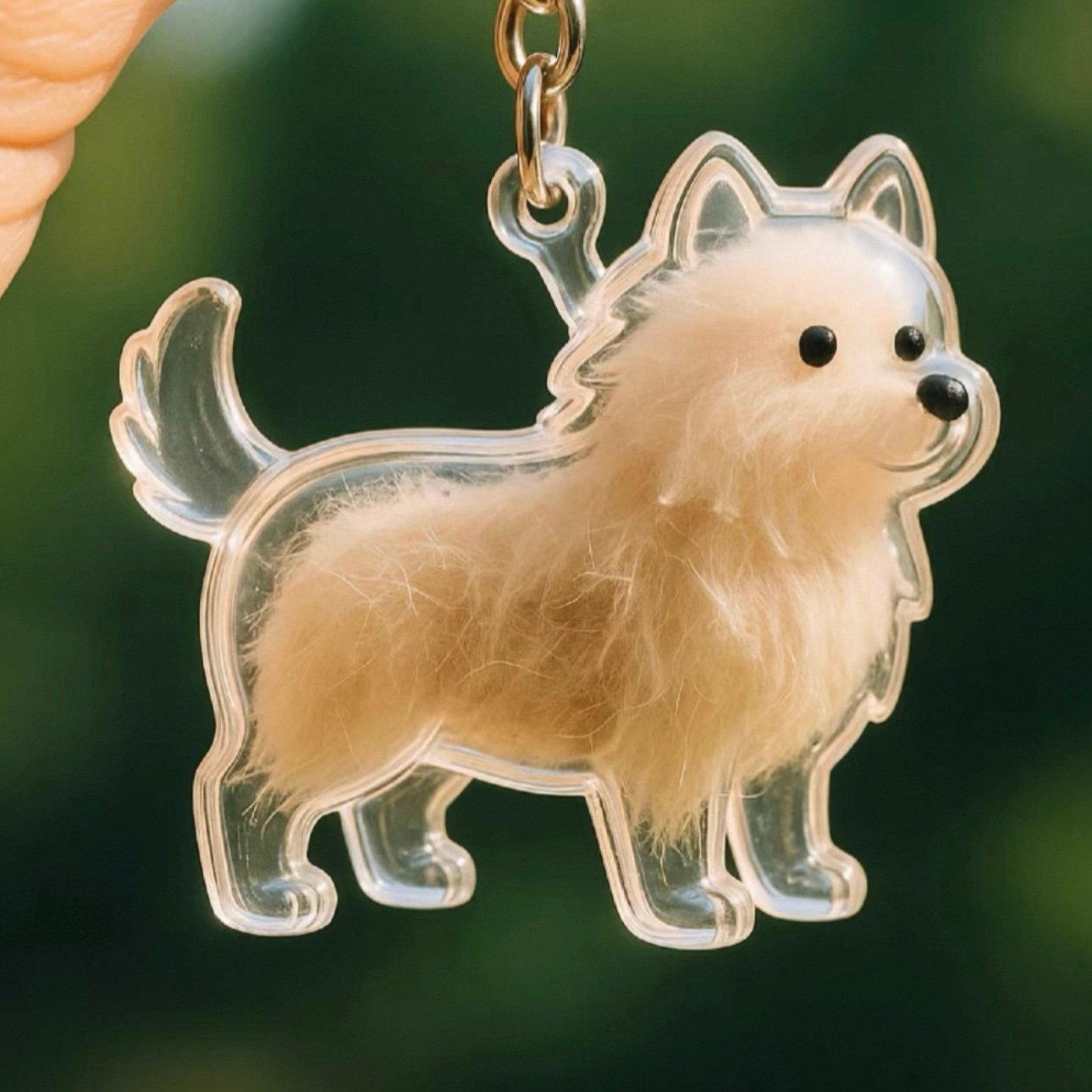 Dog Hair Collector Keychain Charm Memorial Storage Box