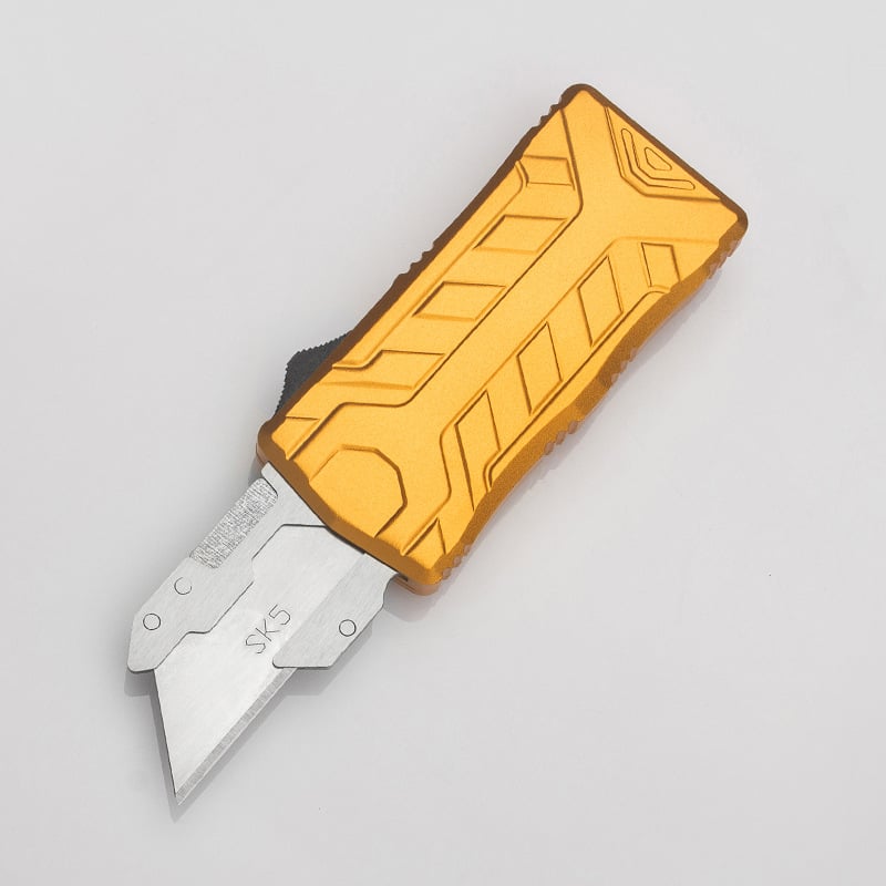 Aviation aluminum alloy handle replaceable blade straight jump utility knife