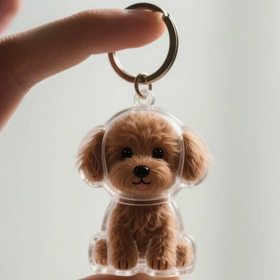 Dog Hair Collector Keychain Charm Memorial Storage Box