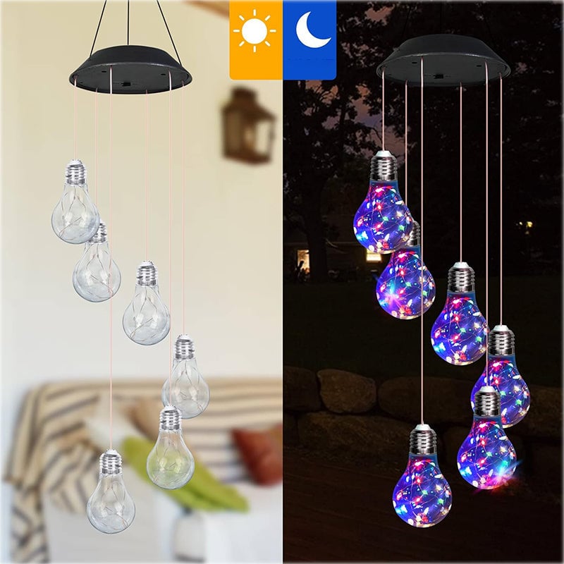 🎁TikTok Last Day Sale - 70% OFF🎉Colorful LED Solar-Powered Light Bulb Wind Chimes