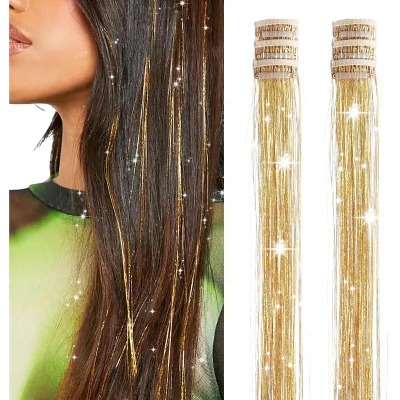 🎁TikTok Last Day Sale - 70% OFF🔥6 PCS Clip in Hair Tinsel 20 Inch Glitter Tinsel Hair💥