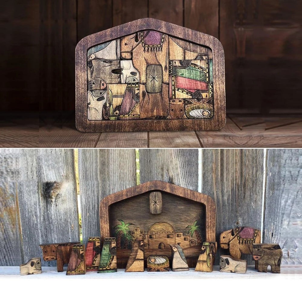 💓Nativity Puzzle - Wooden Decoration with Unique Design