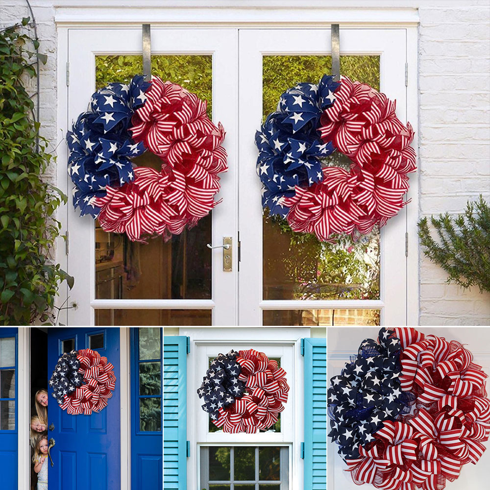 💞Handmade Patriotic ribbon Wreath