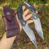Handcrafted VG10 Damascus Steel Folding Knife • Point BY ATENAS™