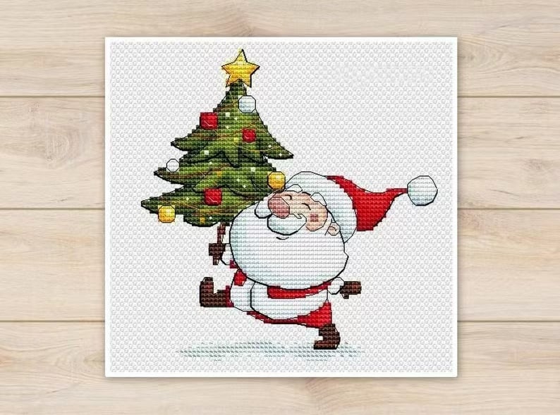 🔥Hot Sale 50% OFF-DIY Santa Cross Stitch Pattern Kit 🎄🧵