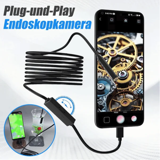 🔥LETZTER TAG 70% RABATT🔎 Plug-and-Play-Endoskopkamera