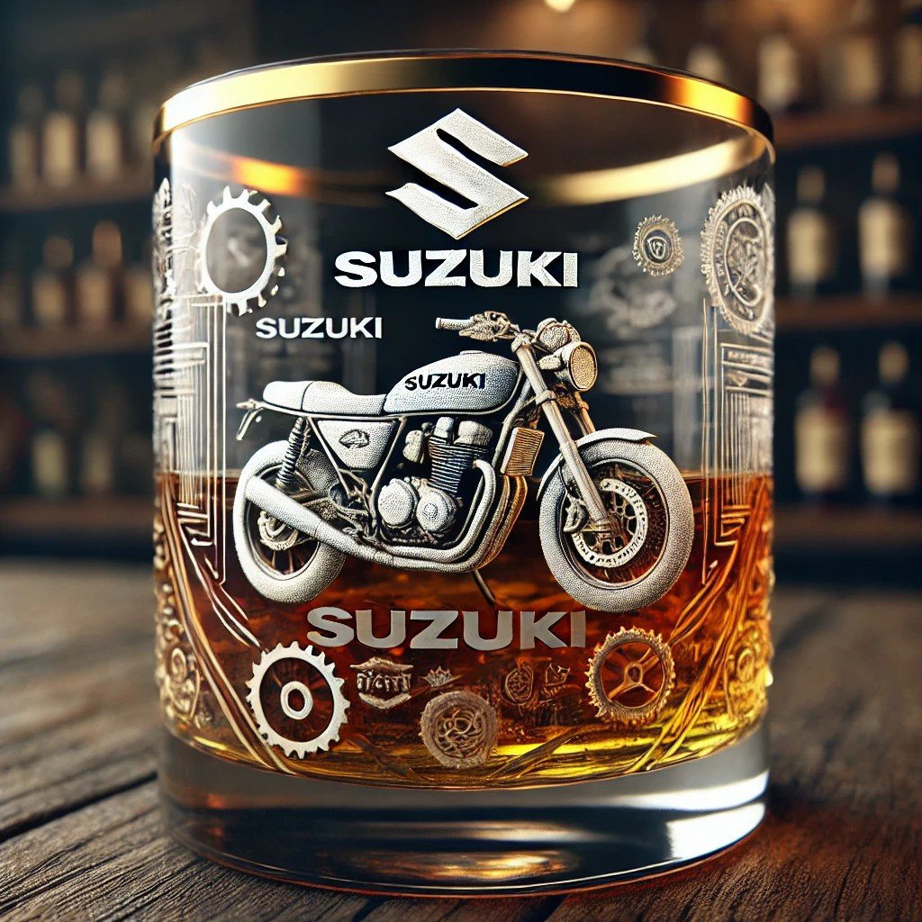 Whiskyglas im Motorrad-Stil