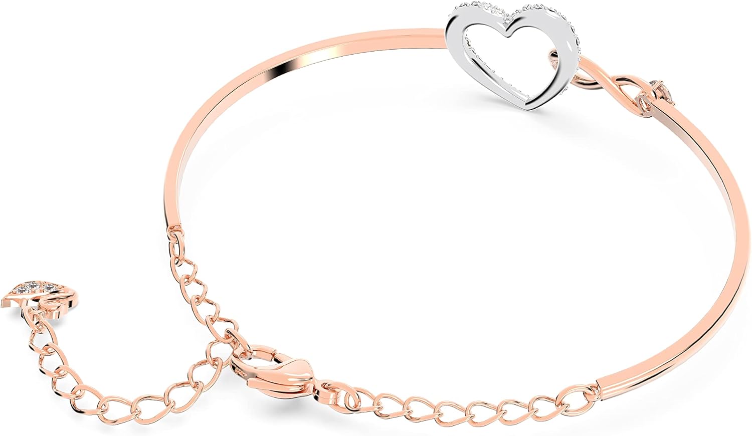 Swarovski Infinity Heart Jewelry Collection, Necklaces and Bracelets, Rose Gold & Rhodium Tone Finish, Clear Crystals