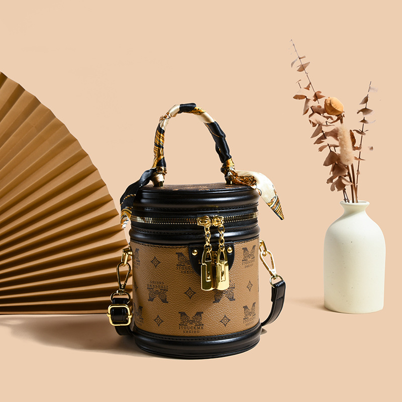 🎁LAST DAY 45% OFF🎁MISA-2023 New High-end Texture Fortune Cylindrical Bag Light Luxury Retro Print Shoulder Bag Crossbody Bag