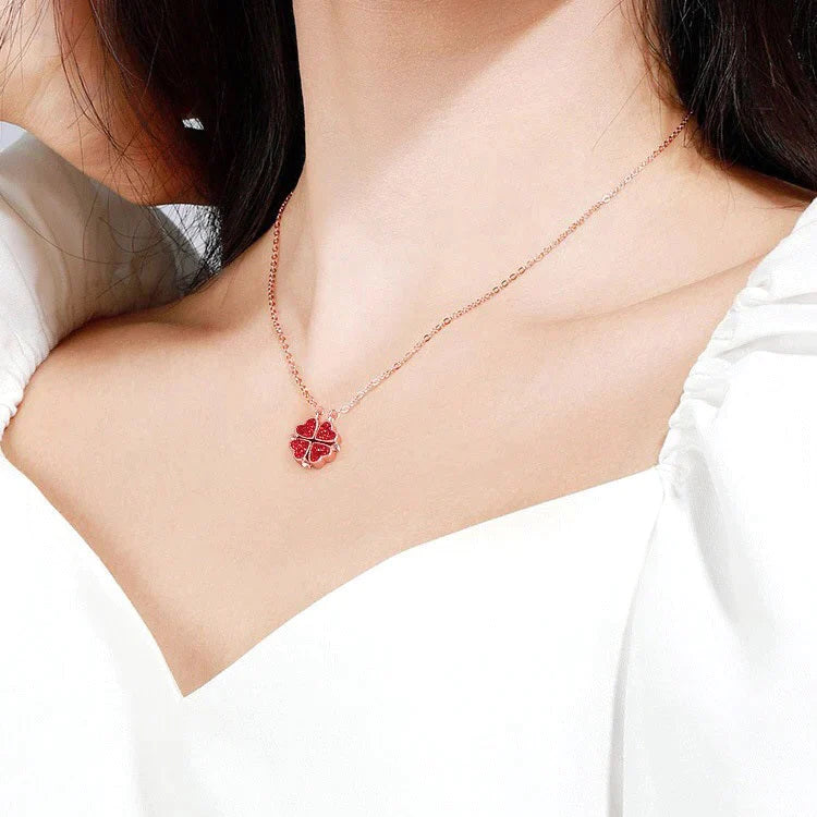 (🎉Last Day Promotion 49% OFF)  Four Leaf Heart Shape Lucky Necklace