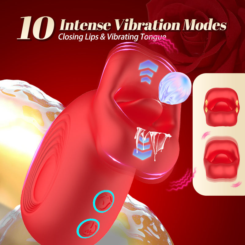 Rose Muncher Mouth Biting Tongue Licker Clitoral Stimulation Vibrator