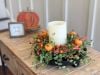 🍁Fall Harvest Sale: 60% OFF! Fall Candle Ring Wreath: Green Leaf Vine, Pumpkins & Berries - 14 Inch