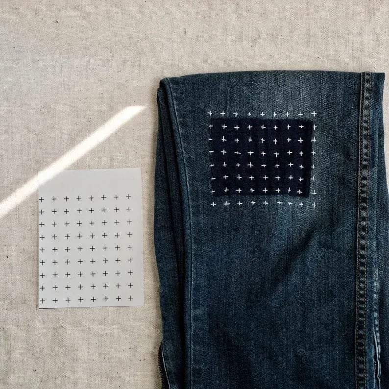 🔥Beginner-Friendly - 🪡Visible Mending Transfer Sashiko Pattern