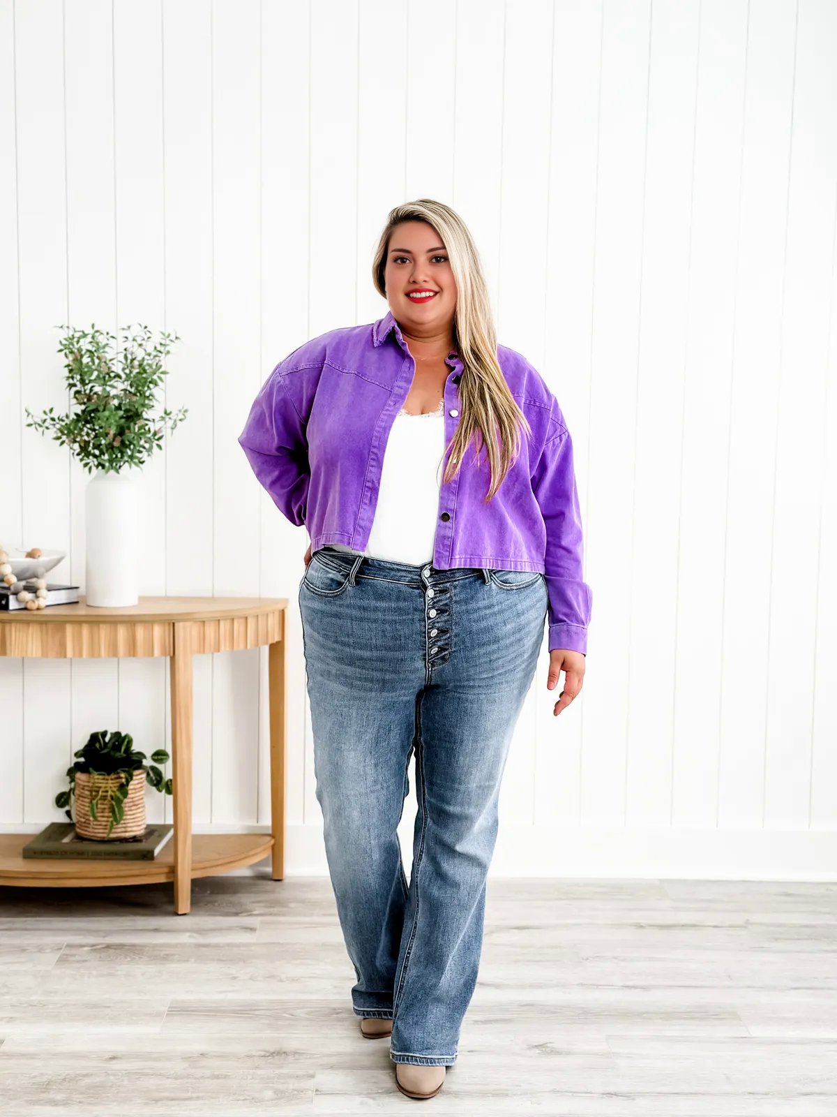 ❤️LETZTER TAG 50 % RABATT🔥Bootcut-Jeans mit mittelhohem Bund und Knopfleiste