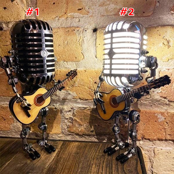 Steampunk Metal Microphone Robot Table Lamp - BUY 2 FREE SHIPPING